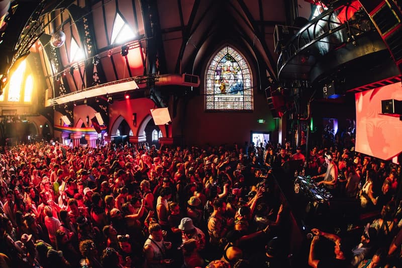 Dance floor and lights at Church nightclub